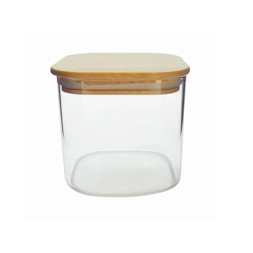 Pote Hermético De Vidro Borossilicato Tampa De Bambu 1500Ml