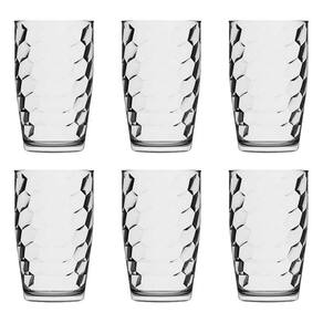 Jogo De Copos Com 6 Peças De Vidro Long Drink Poema 300Mls