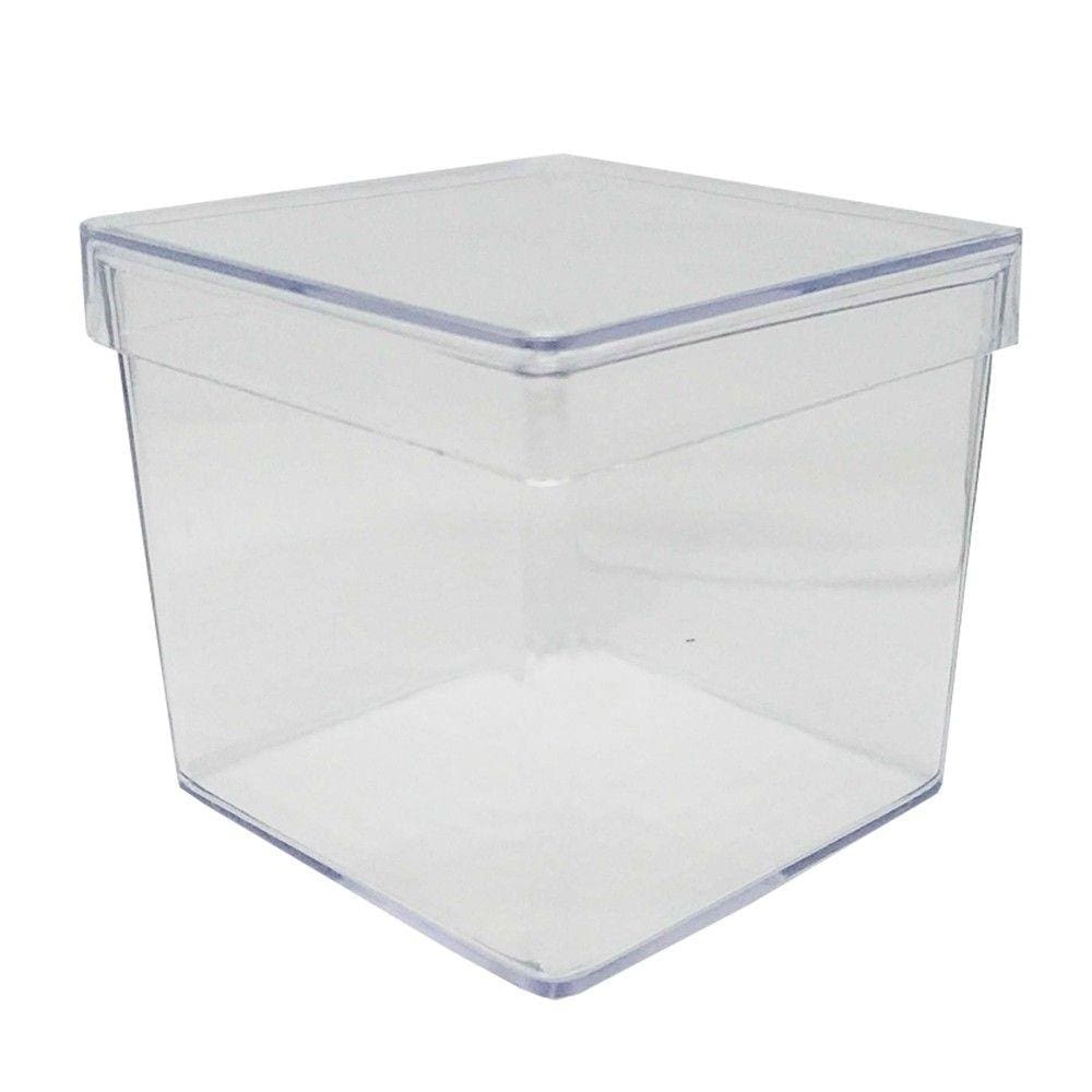 Caixa Acrílica Transparente 5cm x 5cm - 10 Unidades