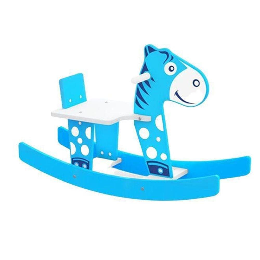 Cavalinho Gangorra Infantil Balanço Em Madeira Azul