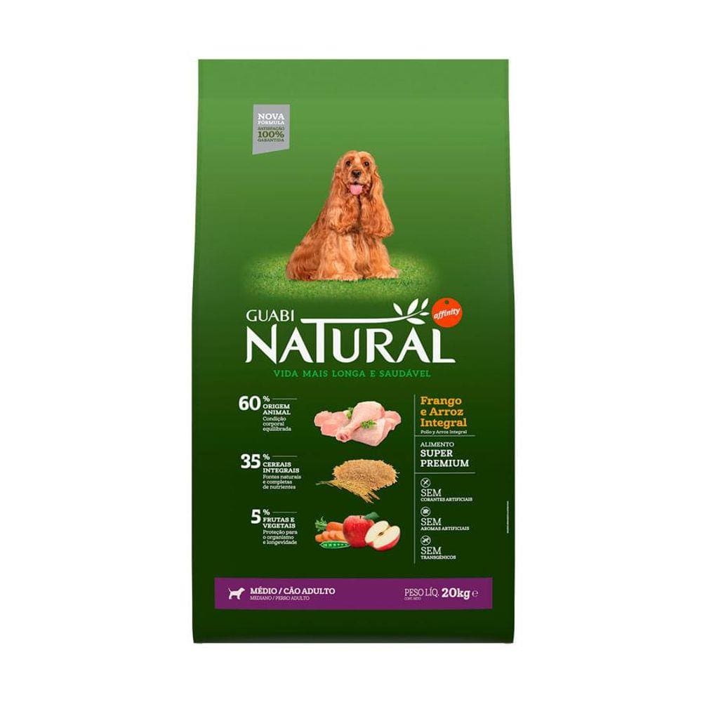 Ração Guabi Natural Cães Adultos Sabor Frango e Arroz 20kg