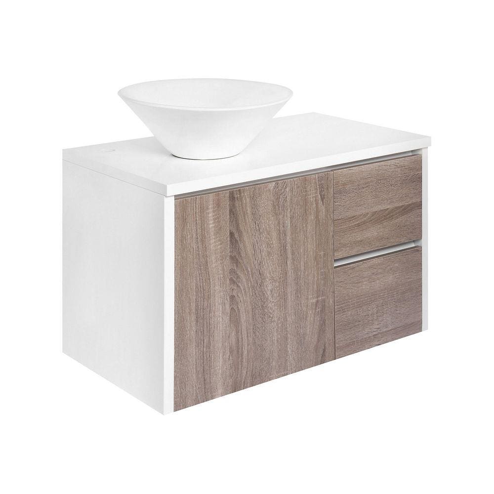 Toucador Lagoa com Lavatório 50x80cm Branco Sensi D'acqua