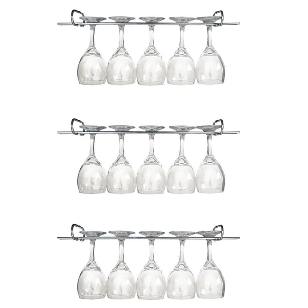 Kit 4 Suportes Organizador Armário Porta Taças Cromado 35cm