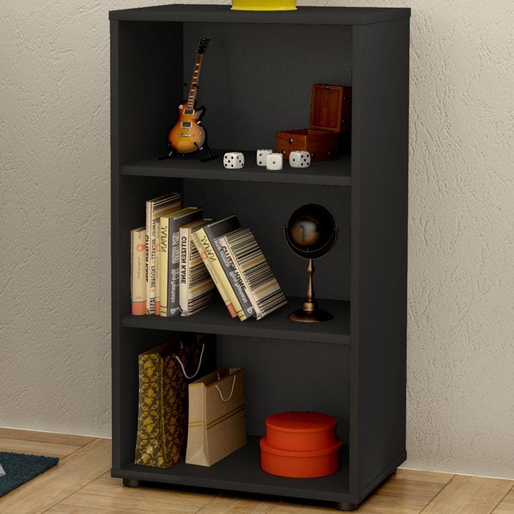 Estante Para Livros Clean 2 Prateleiras Preto 005324 - Artany