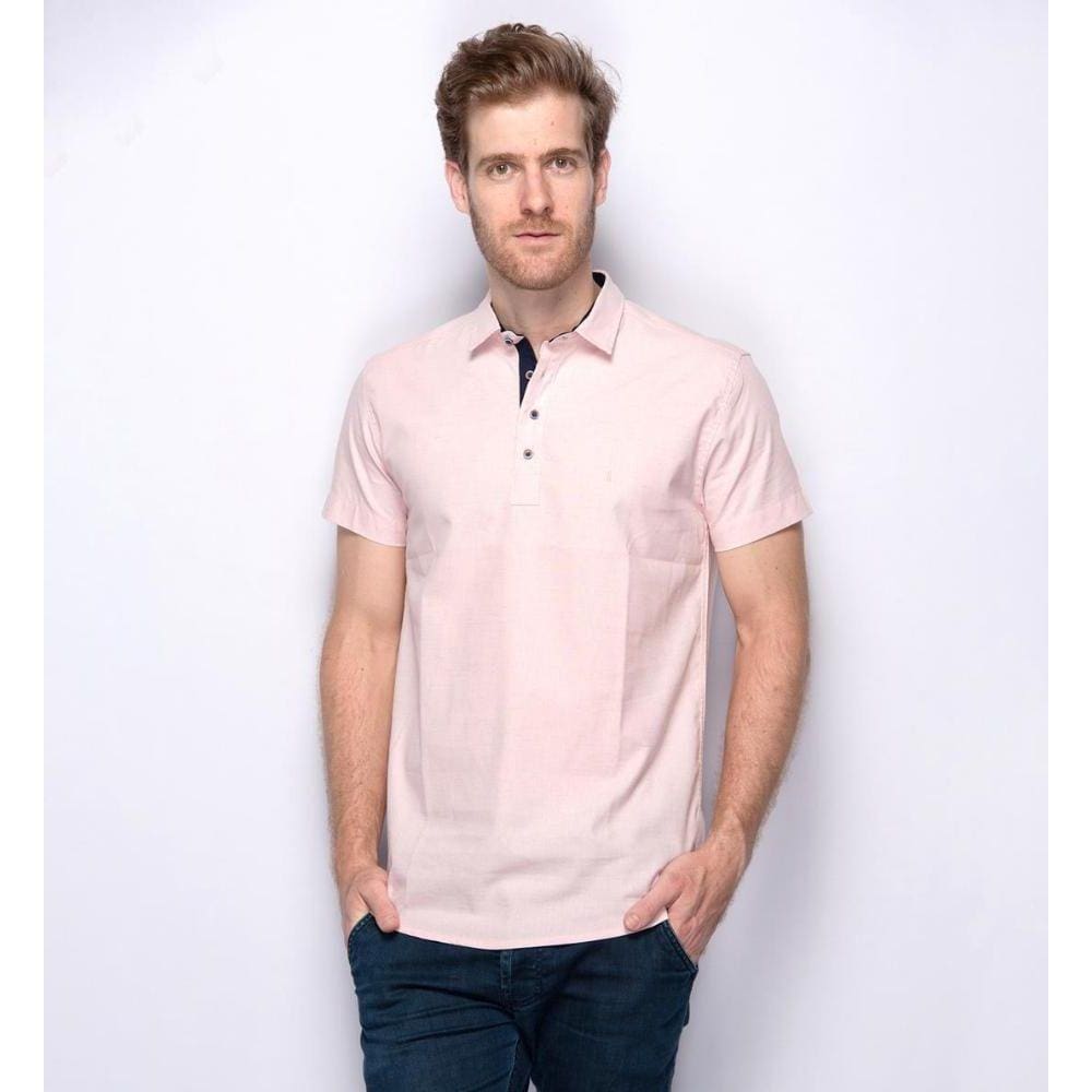 Camisa Social Masculina Manga Curta Teodoro Linho Arrojada
