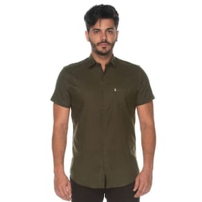 Camisa Social Masculina Teodoro Slim Fit Flamé Lisa Casual