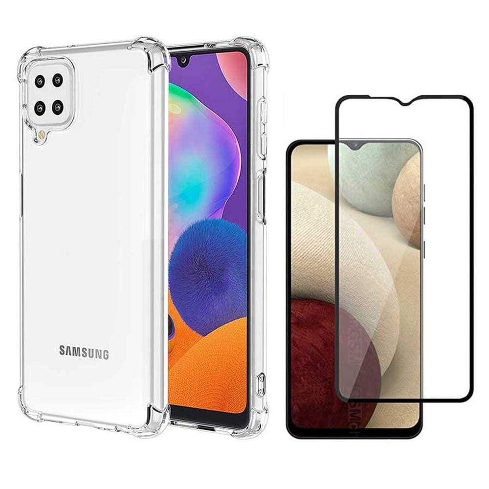 Capa Galaxy A12 Anti Quedas Antishock + Película de Vidro 3D