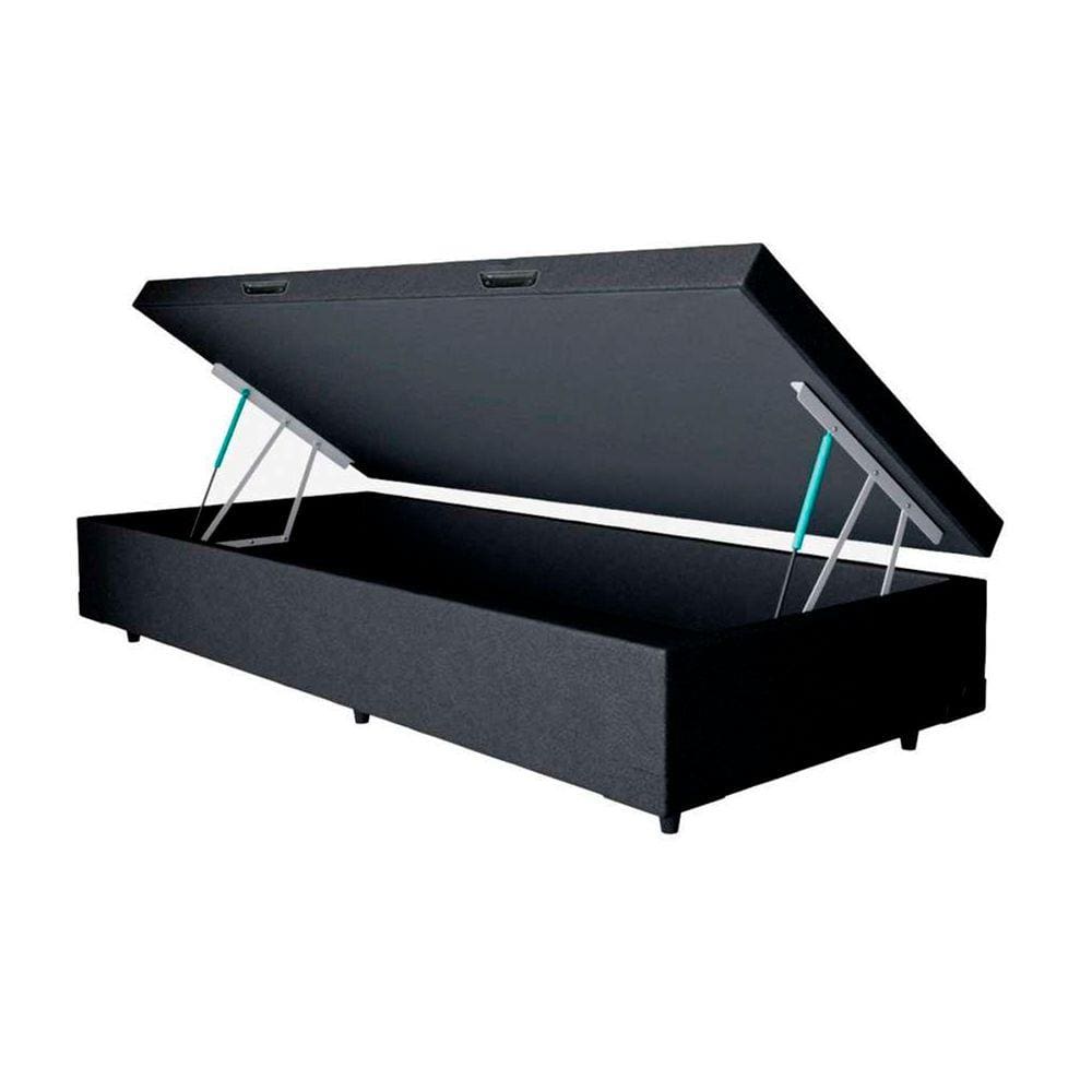 Baú Box Solteiro - eShop Casa - Couro Preto