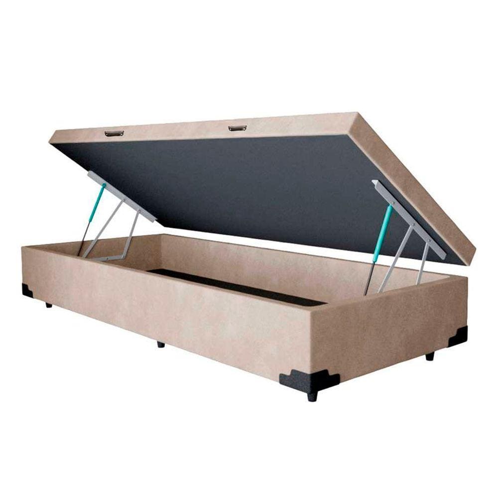 Baú Box Solteiro - eShop Casa - Suede Bege