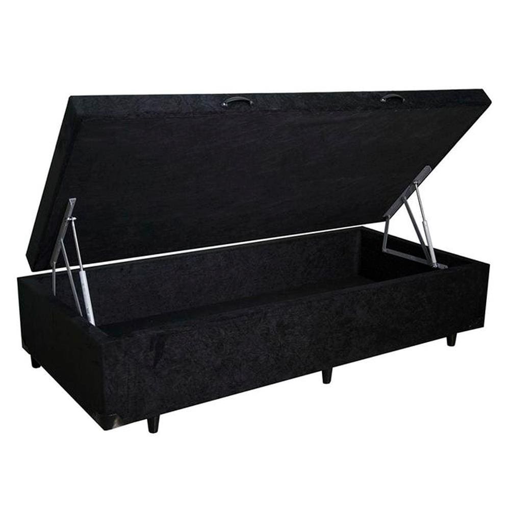 Baú Box Solteiro - eShop Casa - Suede Preto