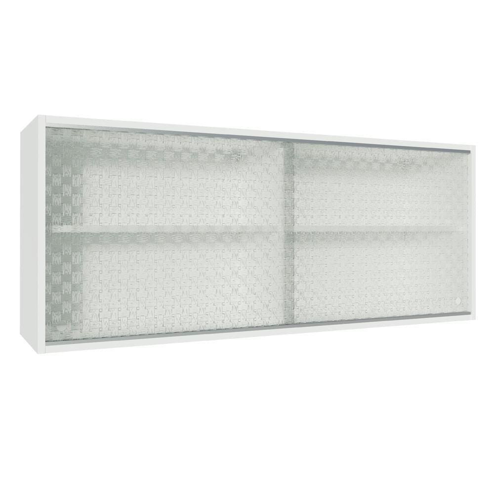 Armário Aéreo Glamy 2 Portas de Vidro Quadrato Branco Madesa