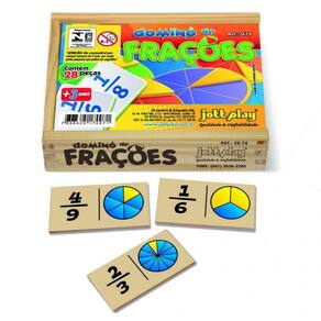 Brinquedo Educativo Dominó De Frações 28 Peças - Jottplay