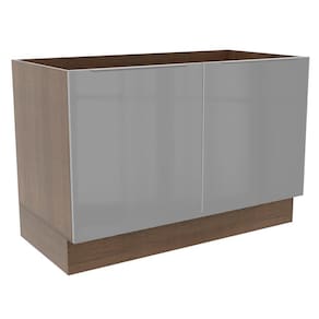Balcão Gabinete de Pia Madesa 120 Cm 2 Portas Rustic/cinza