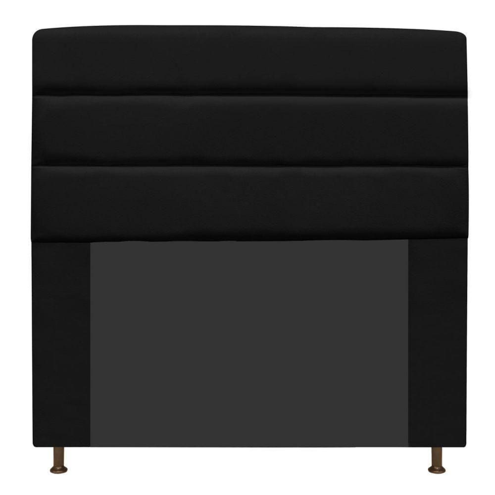Cabeceira Estofada Turim 195cm King Size Suede Preto