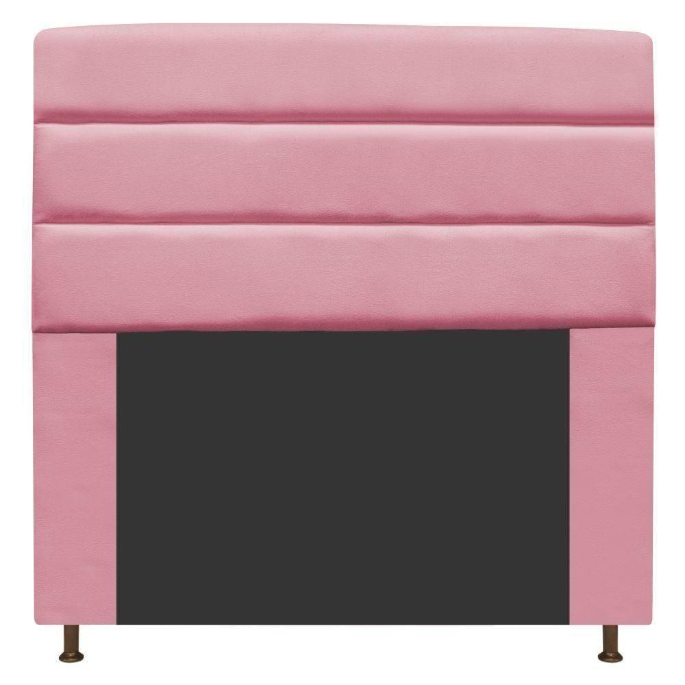 Cabeceira Estofada Turim 195cm King Size Suede Rosa Bebê