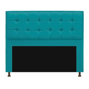 Cabeceira Copenhague 160cm Queen Size Suede Azul Turquesa