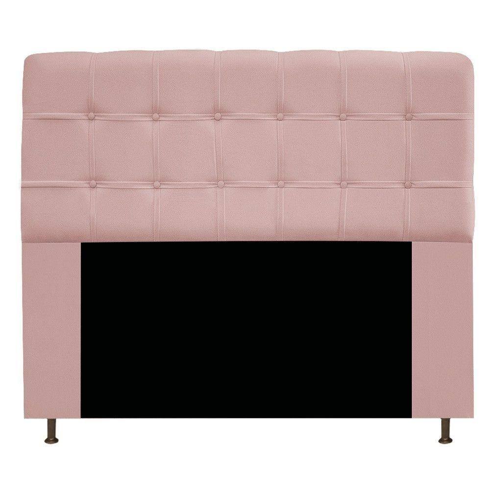 Cabeceira Estofada Mel 195cm King Size Suede Rosê
