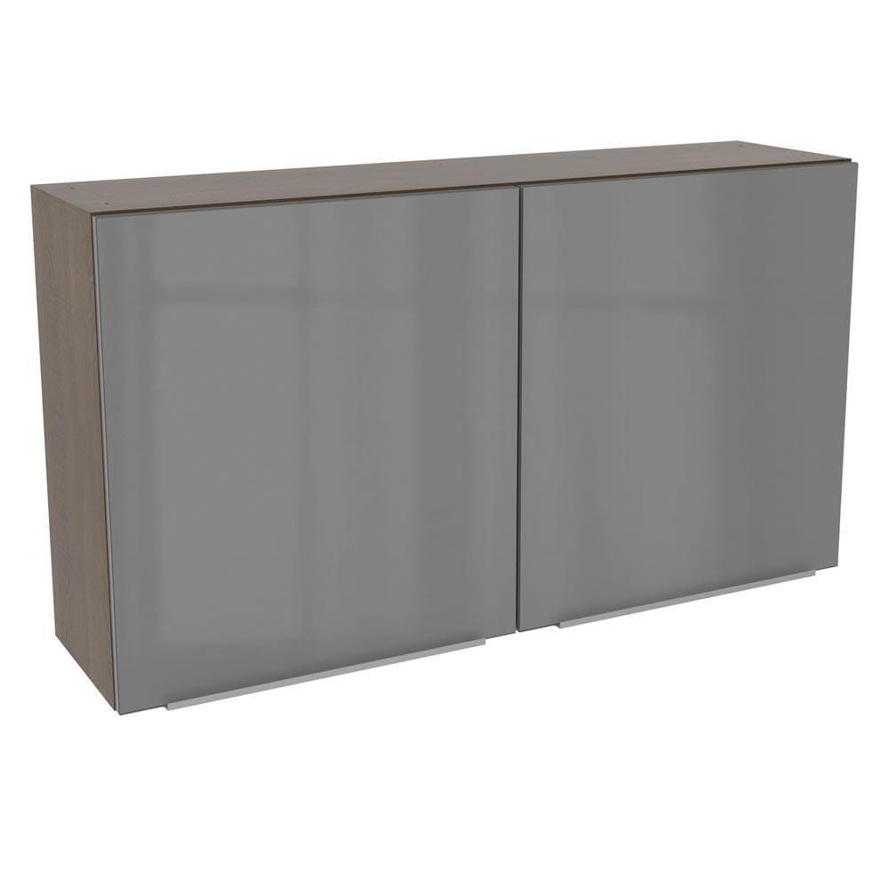 Armário Aéreo Madesa Lux 120 Cm 2 Portas Rustic/cinza