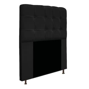 Cabeceira Estofada Mel 90cm Solteiro Suede Preto