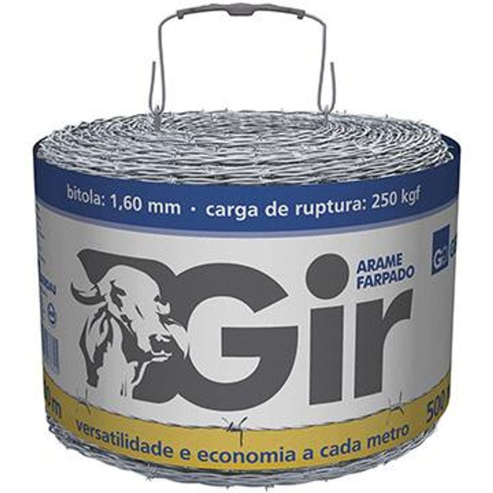 Arame Farpado Gerdau Gir Fio 1,6mm 250Kgf 500m