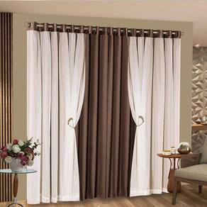 Cortina Bariloche Tabaco 4,40m x 2,50m altura - Varão até 3m