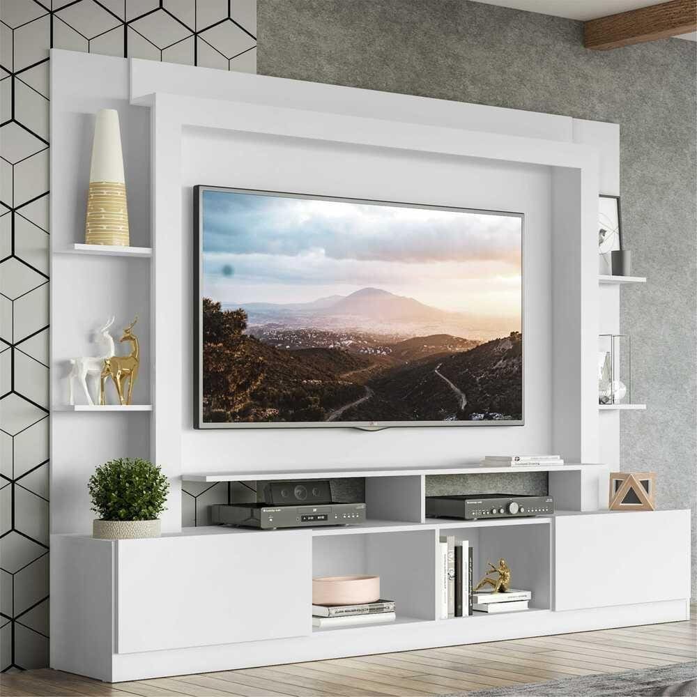 Rack Estante c/ Painel TV 65" e 2 portas Oslo Multimóveis Branco