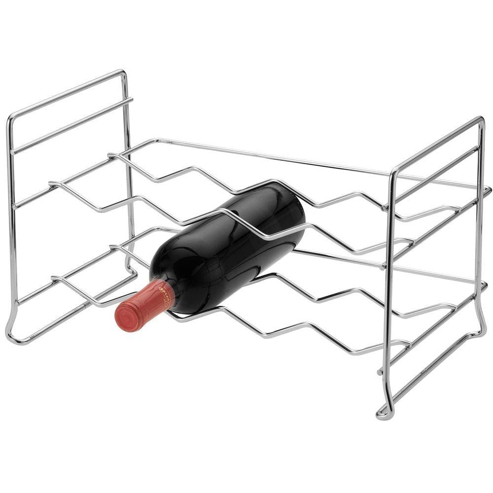 Adega Empilhável 8 Garrafas Vinho Suporte Garrafeira Horizontal Cromado