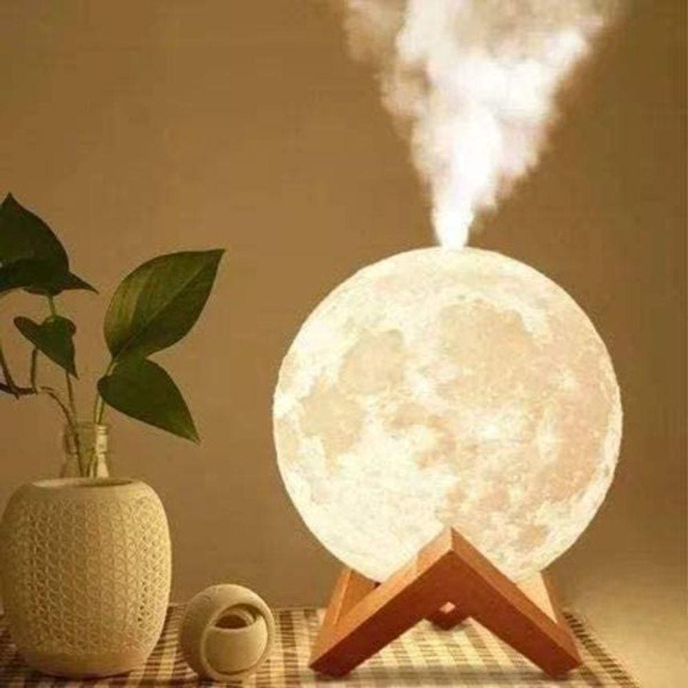 Luminária Umidificador LUA Cheia LED 3D USB