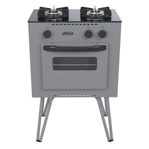Fogao A Gas Mini Cook 2 Q Grafite Gás Glp