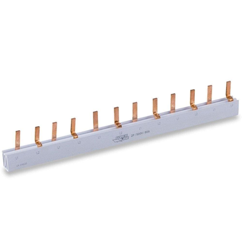 Barramento Bifásico 80A 16 Polos 285mm Force Line