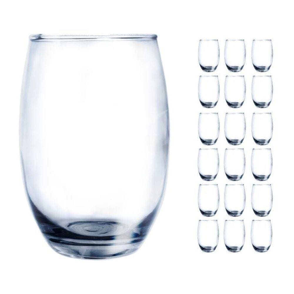 Copo Vidro 450Ml (Suco, Água) Bellagio Kit Com 18 Transp.