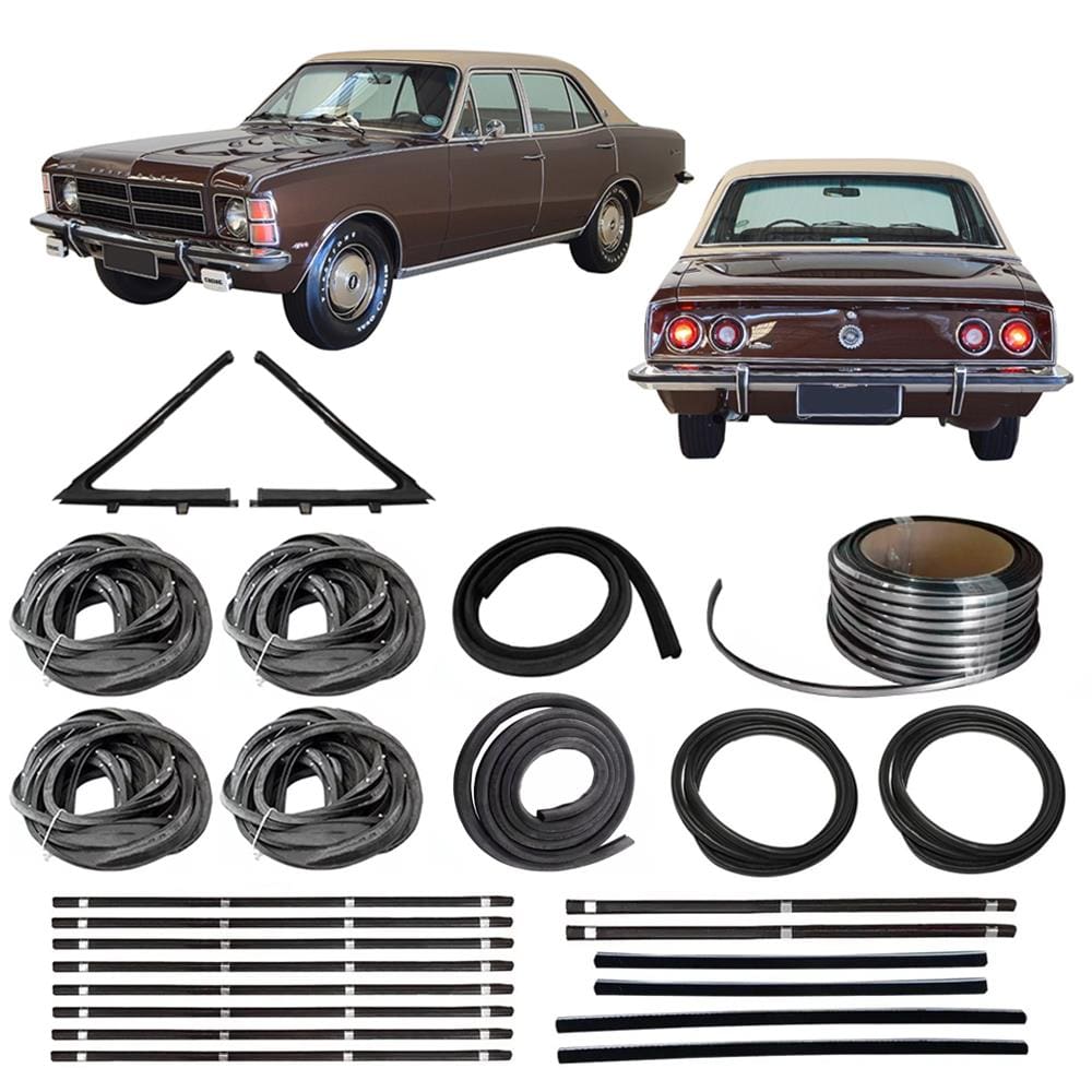 Kit Borracha Porta Canaleta Parabrisa Friso Opala 4p 78 E 79