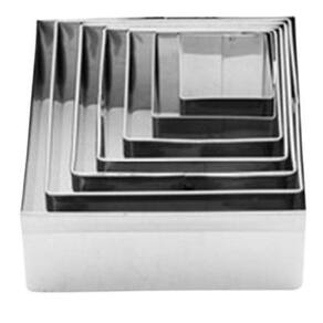 Cortador Massa Quadrado Liso - 7 Peças (Inox)