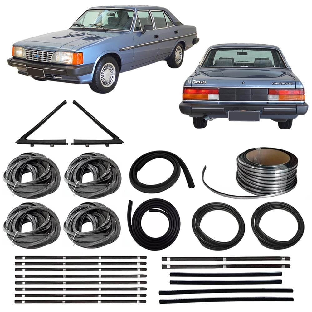 Kit Borracha Porta Canaleta Parabrisa Friso Opala 4p 80 A 84
