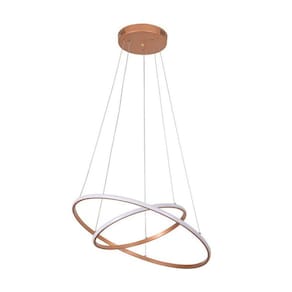 Pendente Inverse 2 Aneis Cobre LED 49W 3000K Bivolt