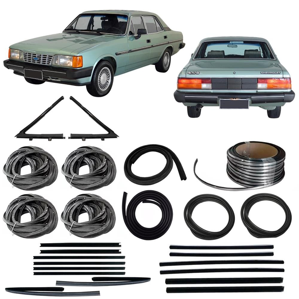 Kit Borracha Porta Canaleta Parabrisa Friso Opala 4p 85 A 90