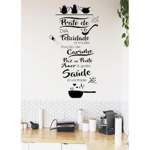 Adesivo Decorativo De Parede Frase Prato Do Dia Pra Cozinha