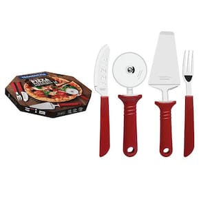 Jogo de Talheres 14 Peças Tramontina Pizza 25099722 Vermelho