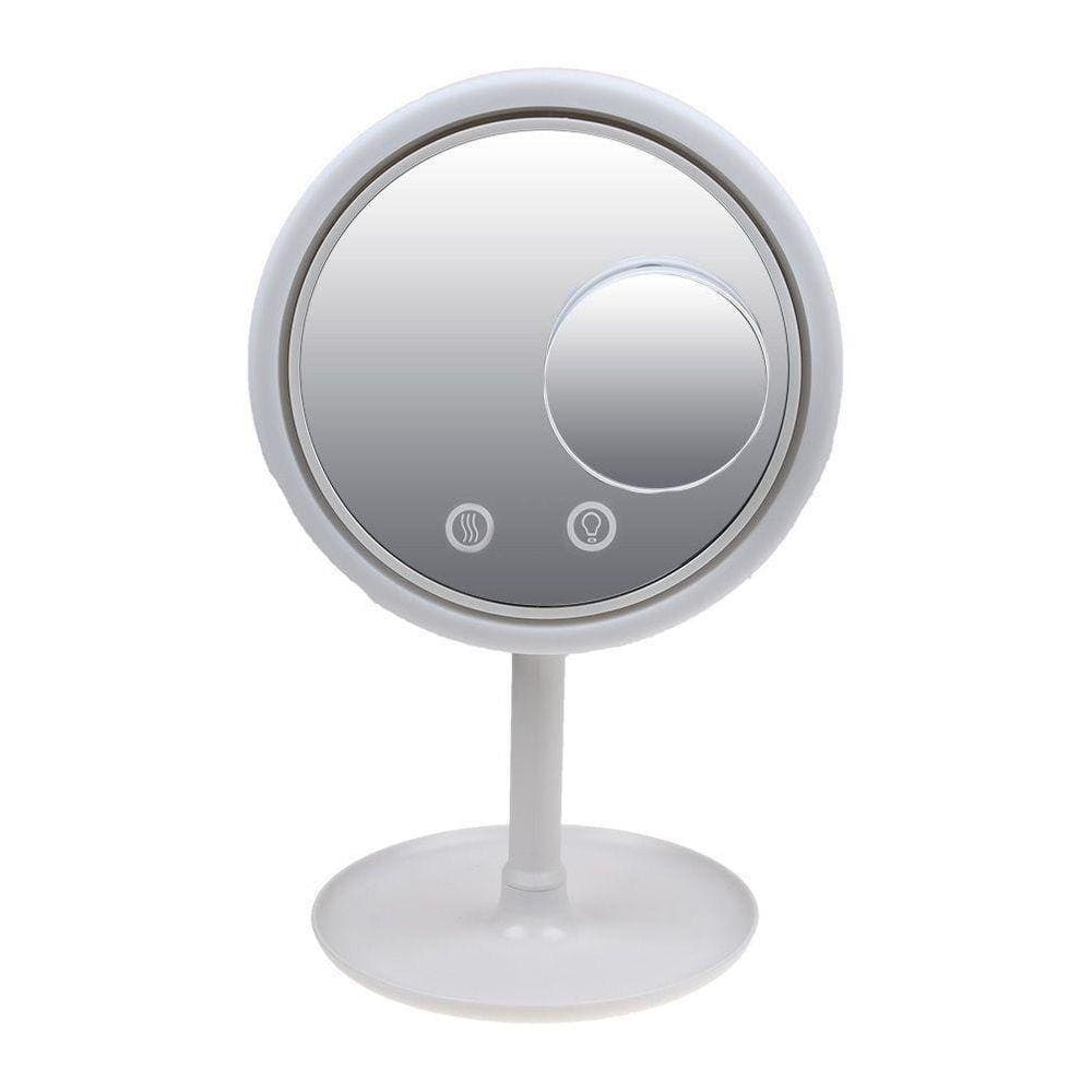 Espelho Maquiagem Led Ventilador Touch Screen Beleza Usb