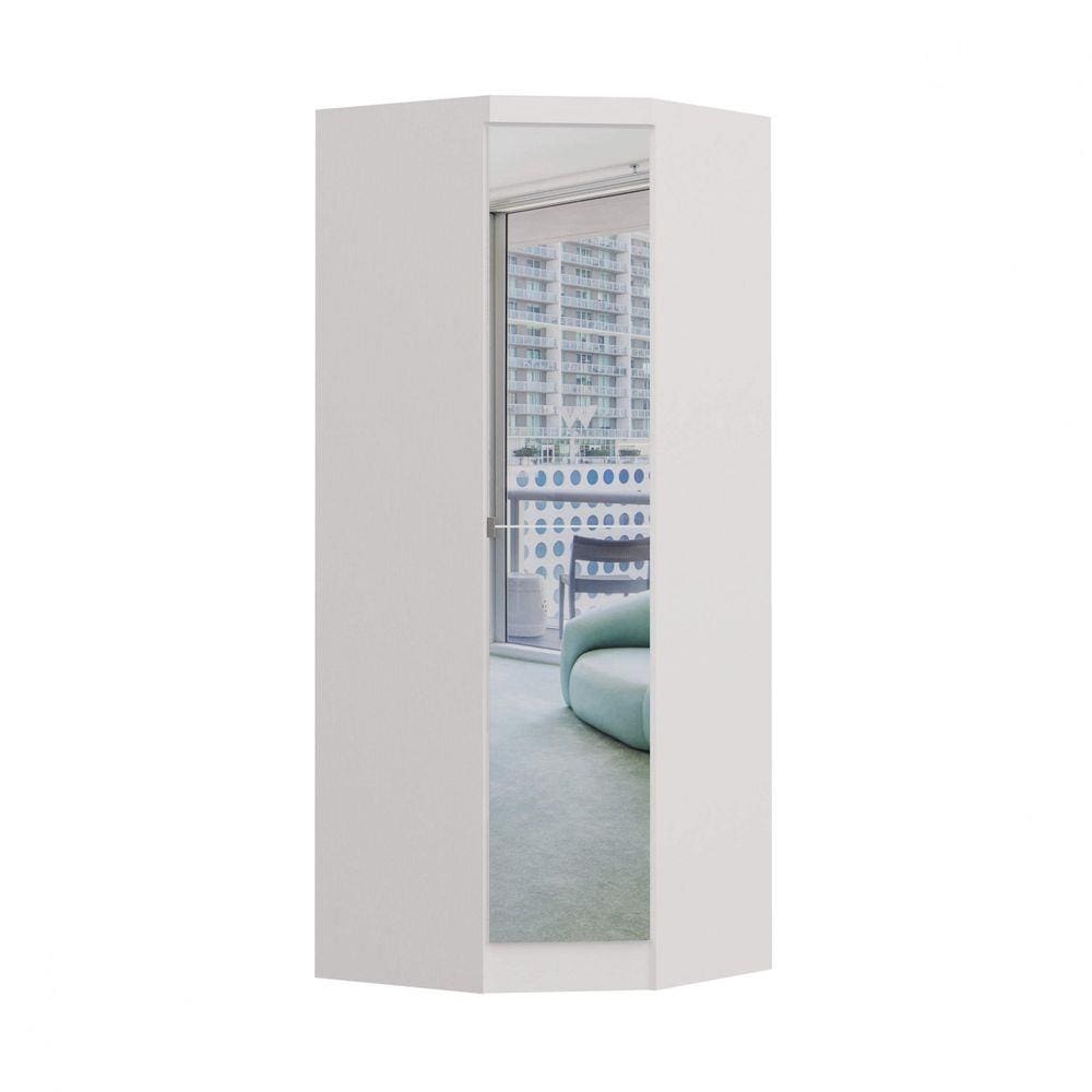 Guarda Roupa Canto Oblíquo 1 Porta Infinity Móveis Castro Branco