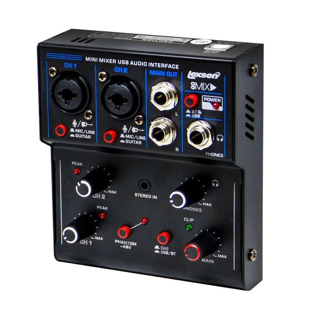 Mesa De Som Go Mix 2 Lexsen 2 Canais Com Interface De Áudio