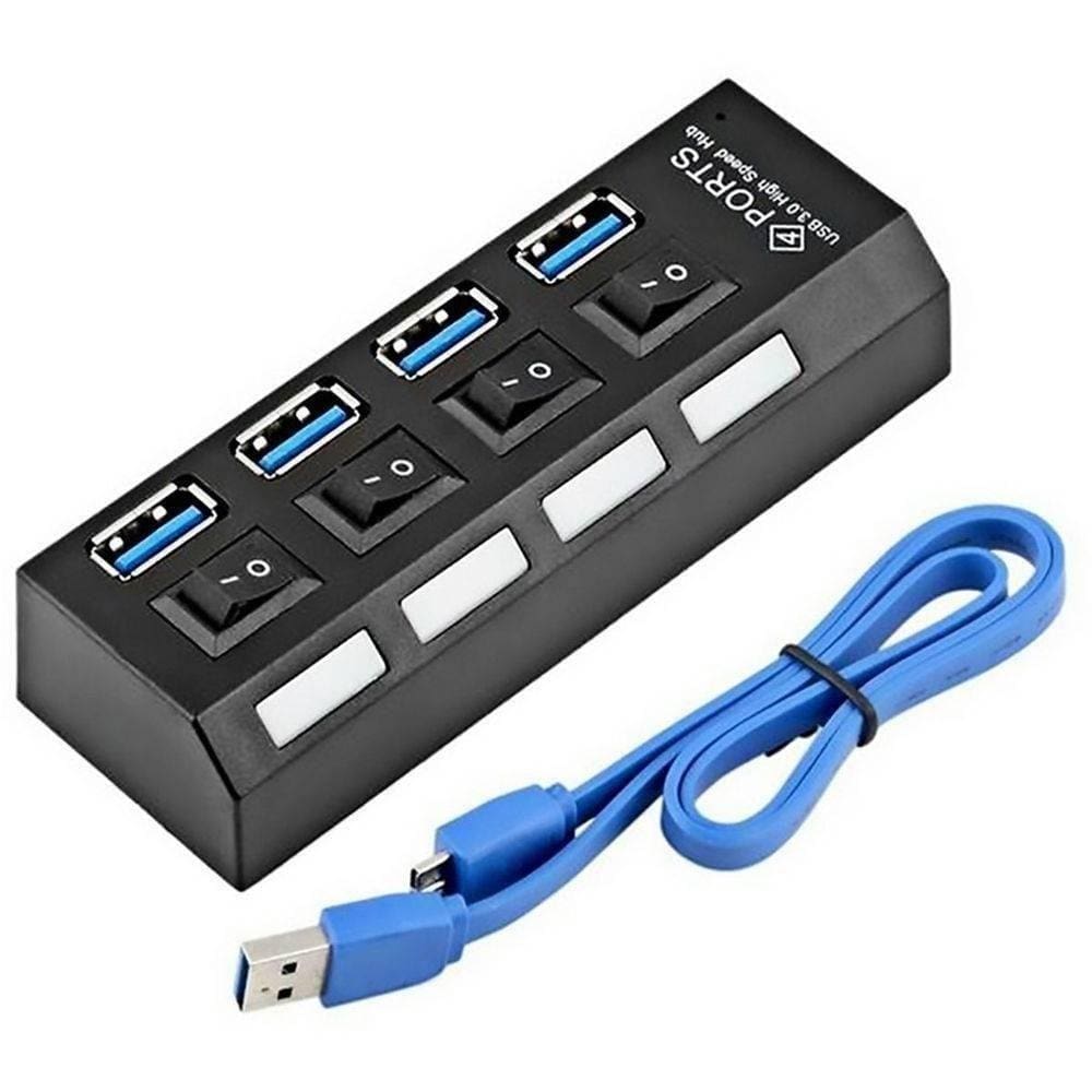 Hub Usb 3.0 com 4 Portas High Speed 5 Gbps com Teclas On-off