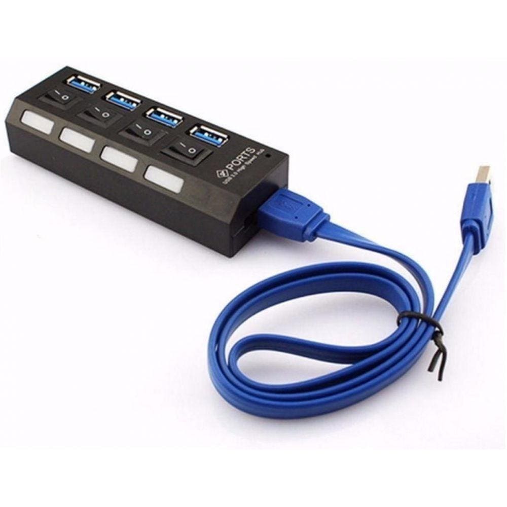 Hub Usb 3.0 4 Portas Super Speed com Botão de Liga e Desliga