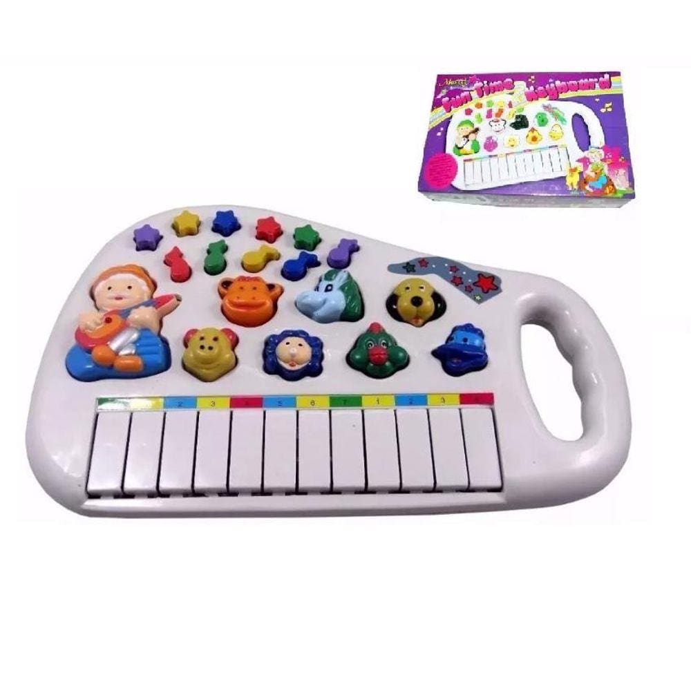 Piano Teclado Musical Bichos Infantil Sons Eletrônico