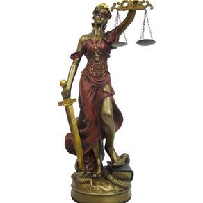 Dama Da Justiça De Resina Vermelho/Cobre 04X11Cm