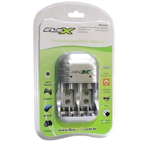 Carregador De Pilhas Aa/Aaa/9V Fxc03 Bivolt Flex