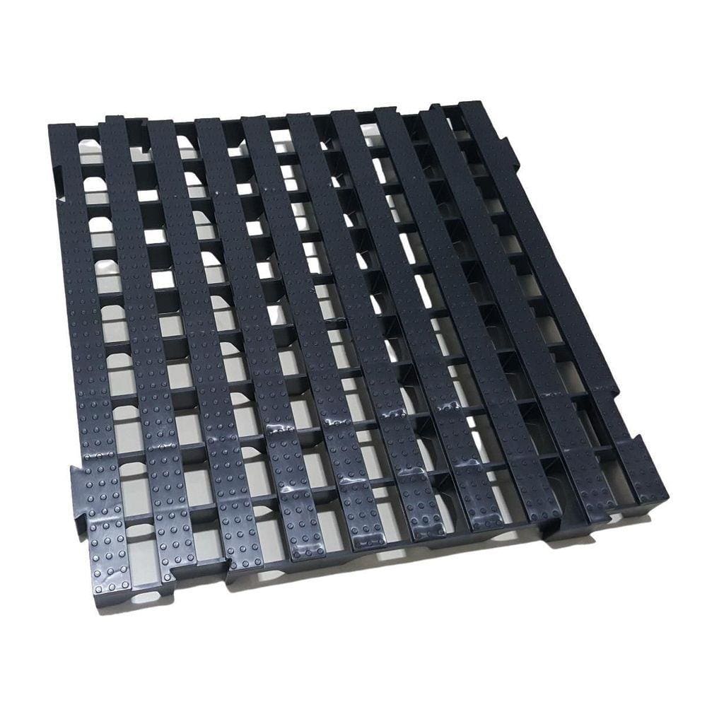 Pallet Palete Estrado Plástico 50X50Cm Preto 4Pcs