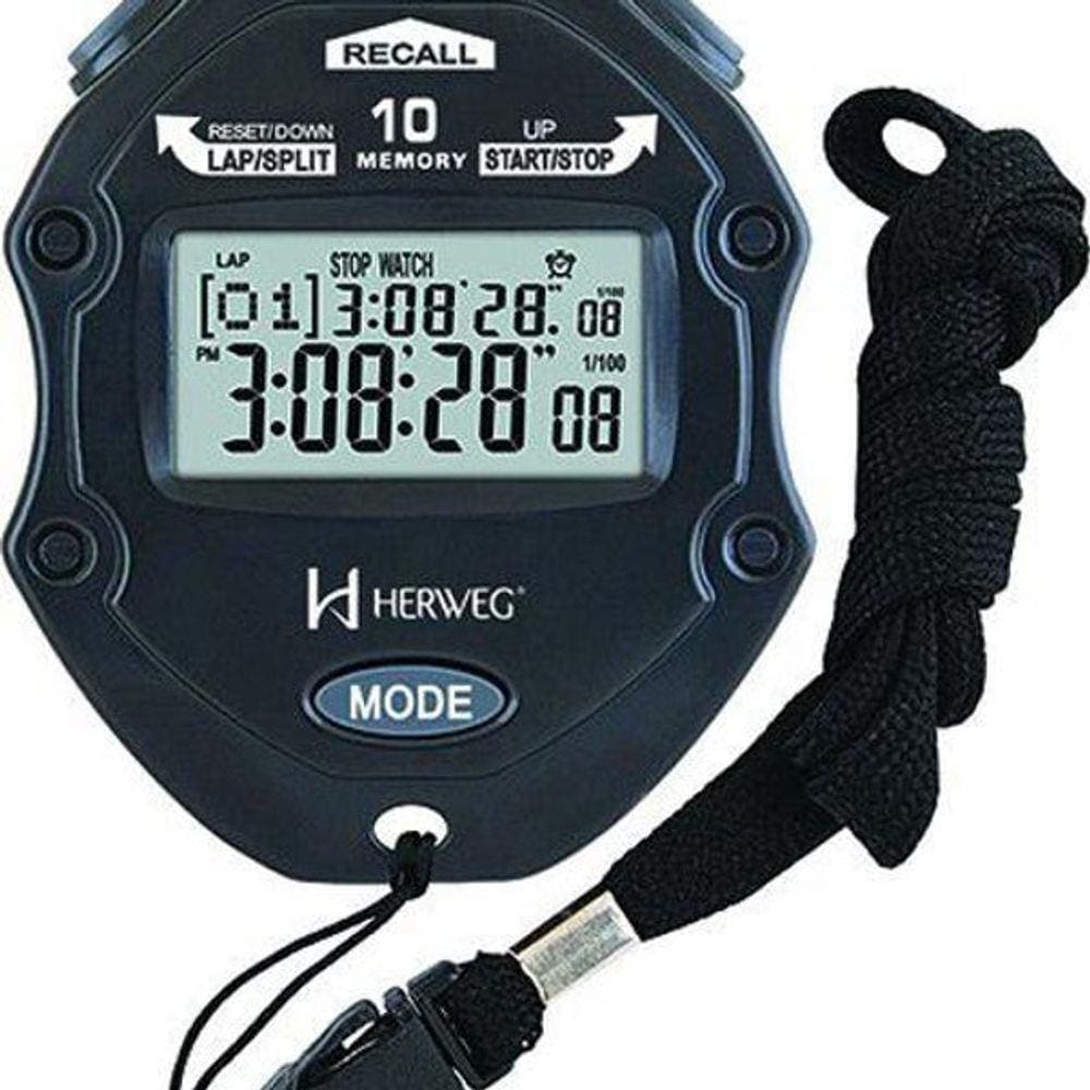 Cronômetro Digital Preto Com Cordinha Herweg 8911-34