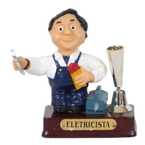 Miniatura Profissional Resina Eletricista Porta Caneta 8 Cm