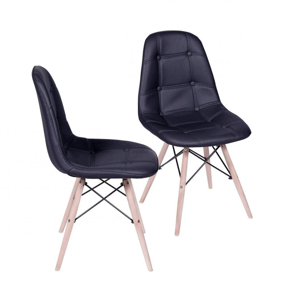 Conjunto 2 Cadeiras Eames Eifeel Botone OR Design Preto